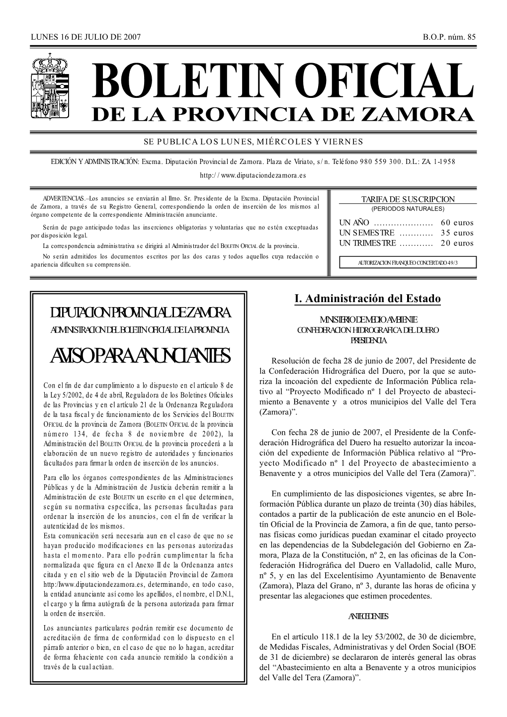 Boletin Oficial De La Provincia De Zamora