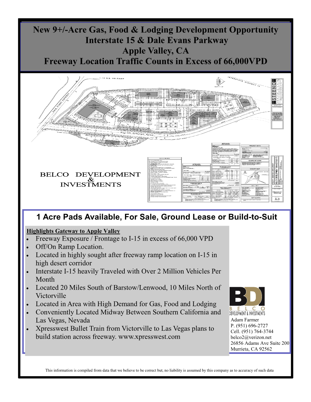 Acre Gas, Food & Lodging Development Opportunity Interstate