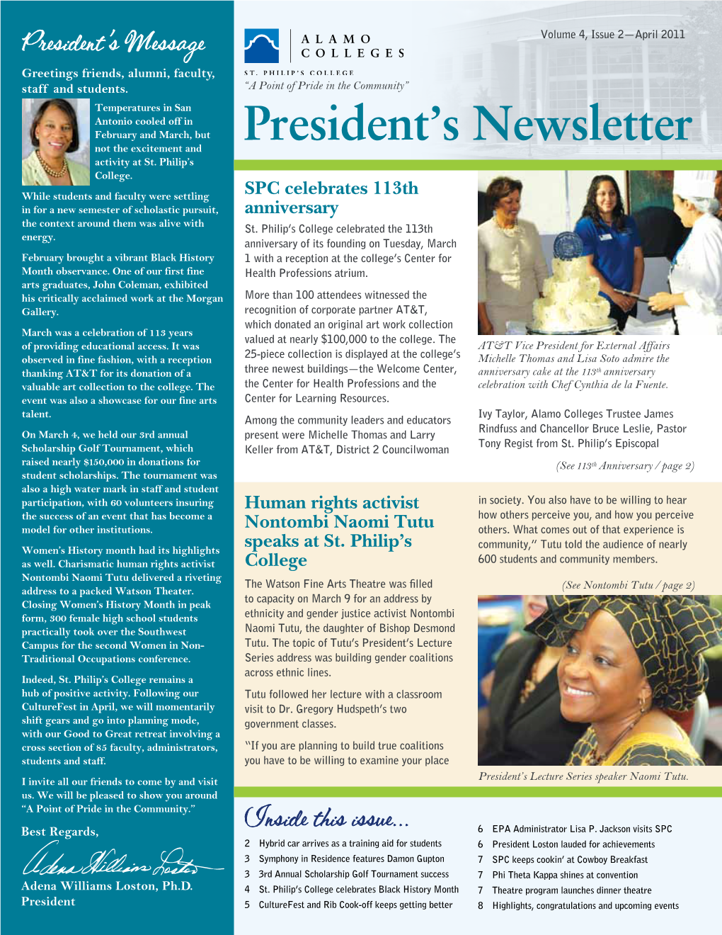 President's Newsletter