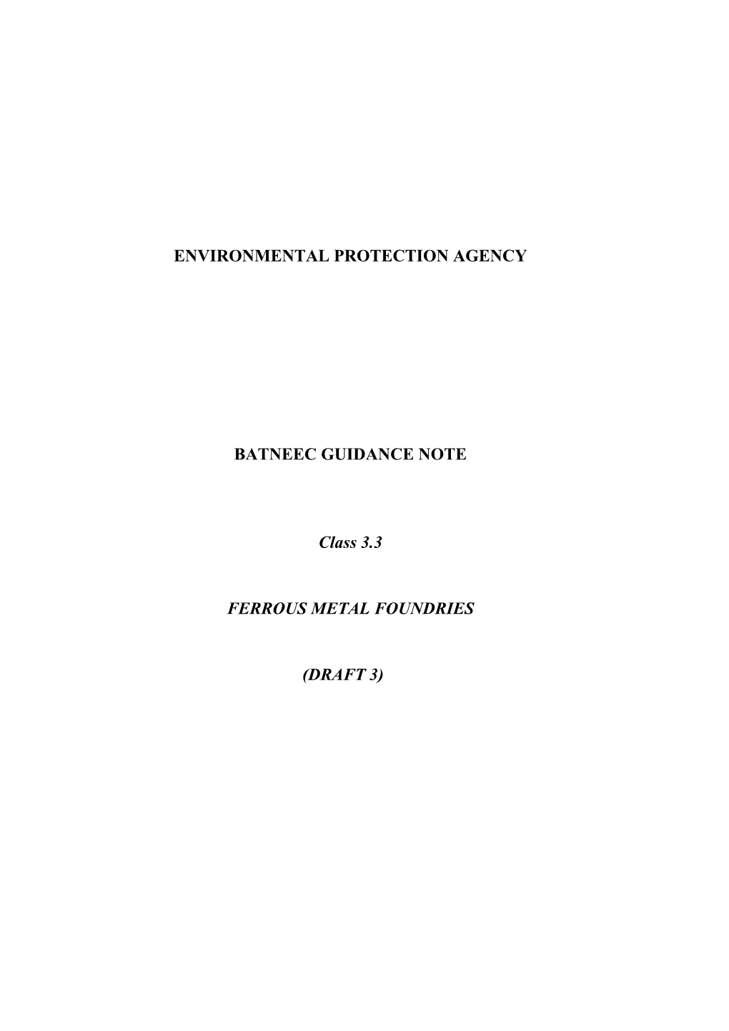 Environmental Protection Agency Batneec Guidance