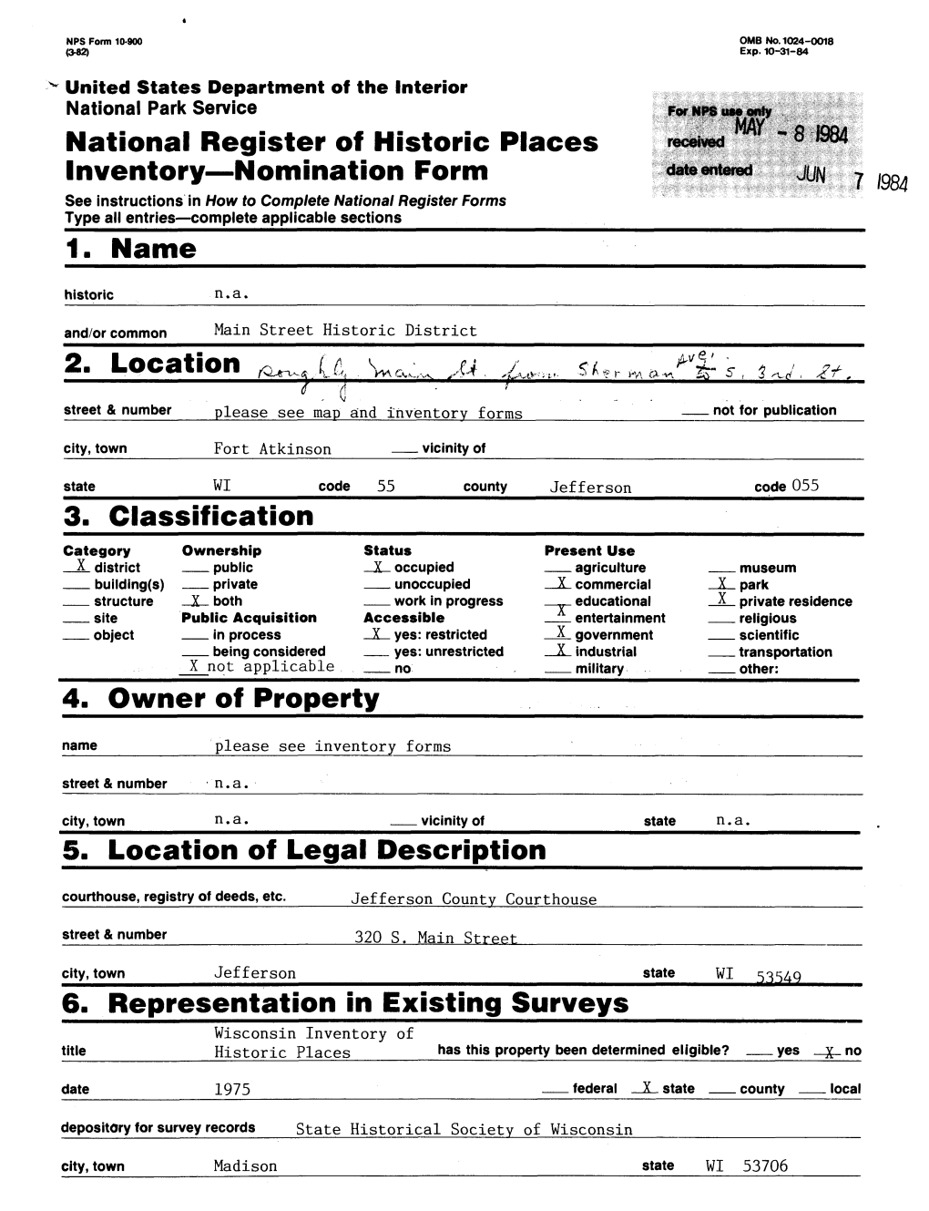 National Register of Historic Places Inventory—Nomination Form 1