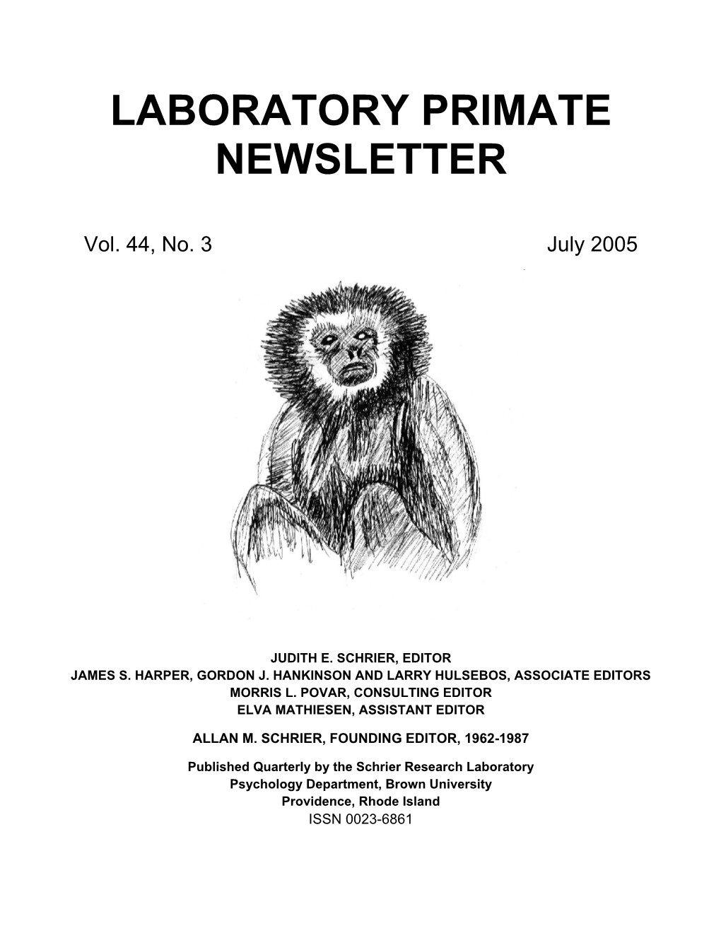 Laboratory Primate Newsletter