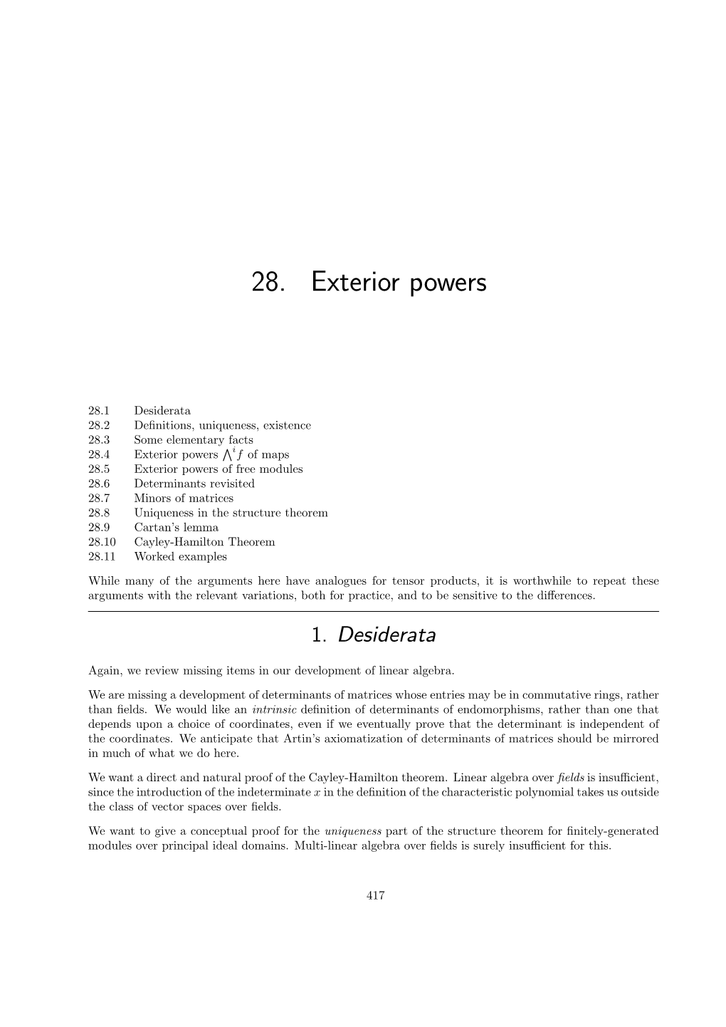 28. Exterior Powers