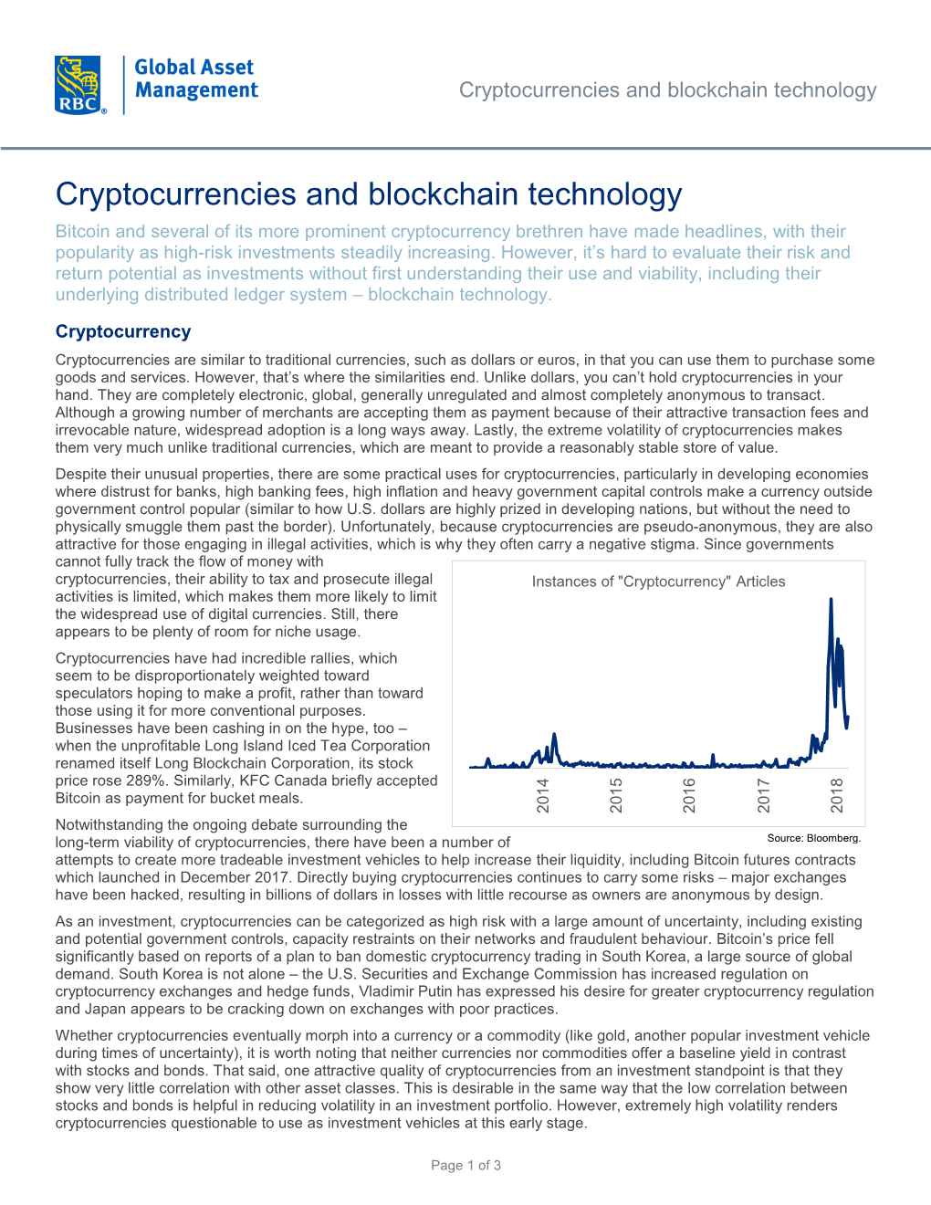 Cryptocurrencies and Blockchain Technology