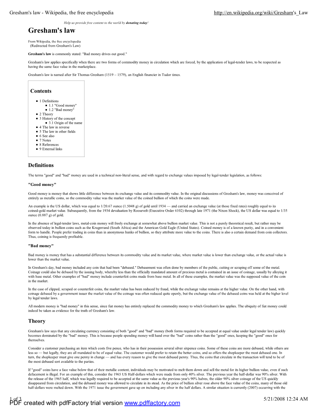 Gresham's Law - Wikipedia, the Free Encyclopedia