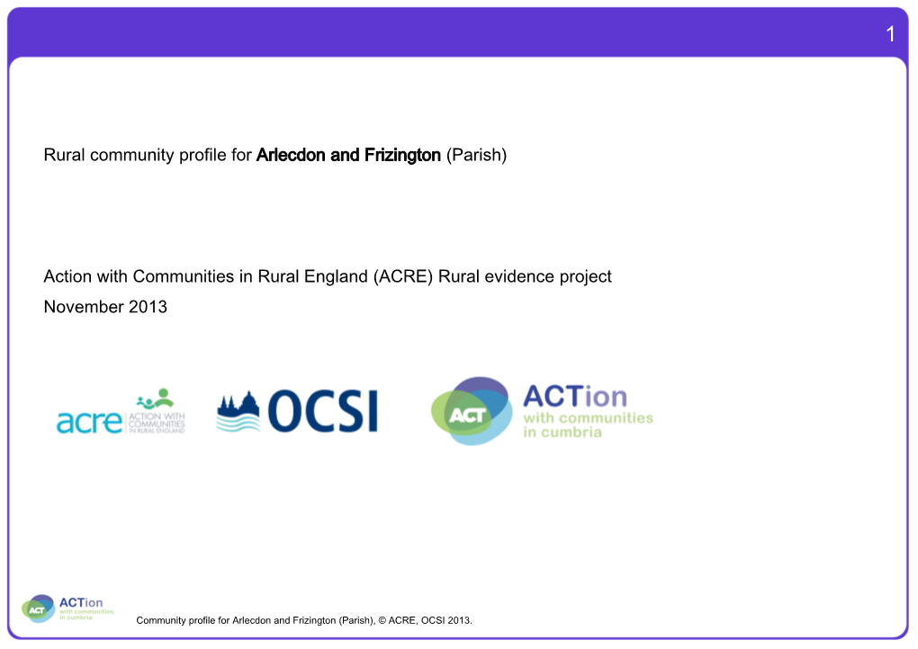 Arlecdon and Frizington Parish Profile