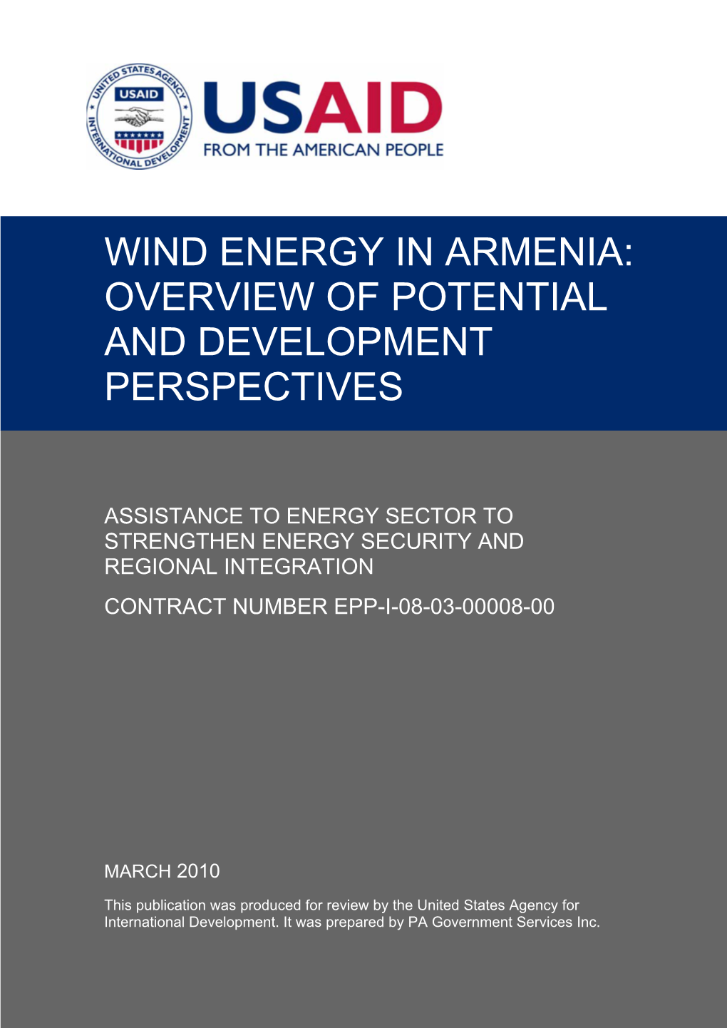 Wind Energy in Armenia: Overview of Potential and Development Perspectives