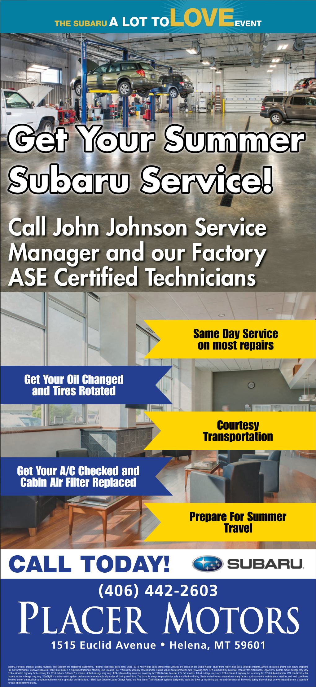 Call John Johnson Service Manager and Our Factory ASE Certified Technicians