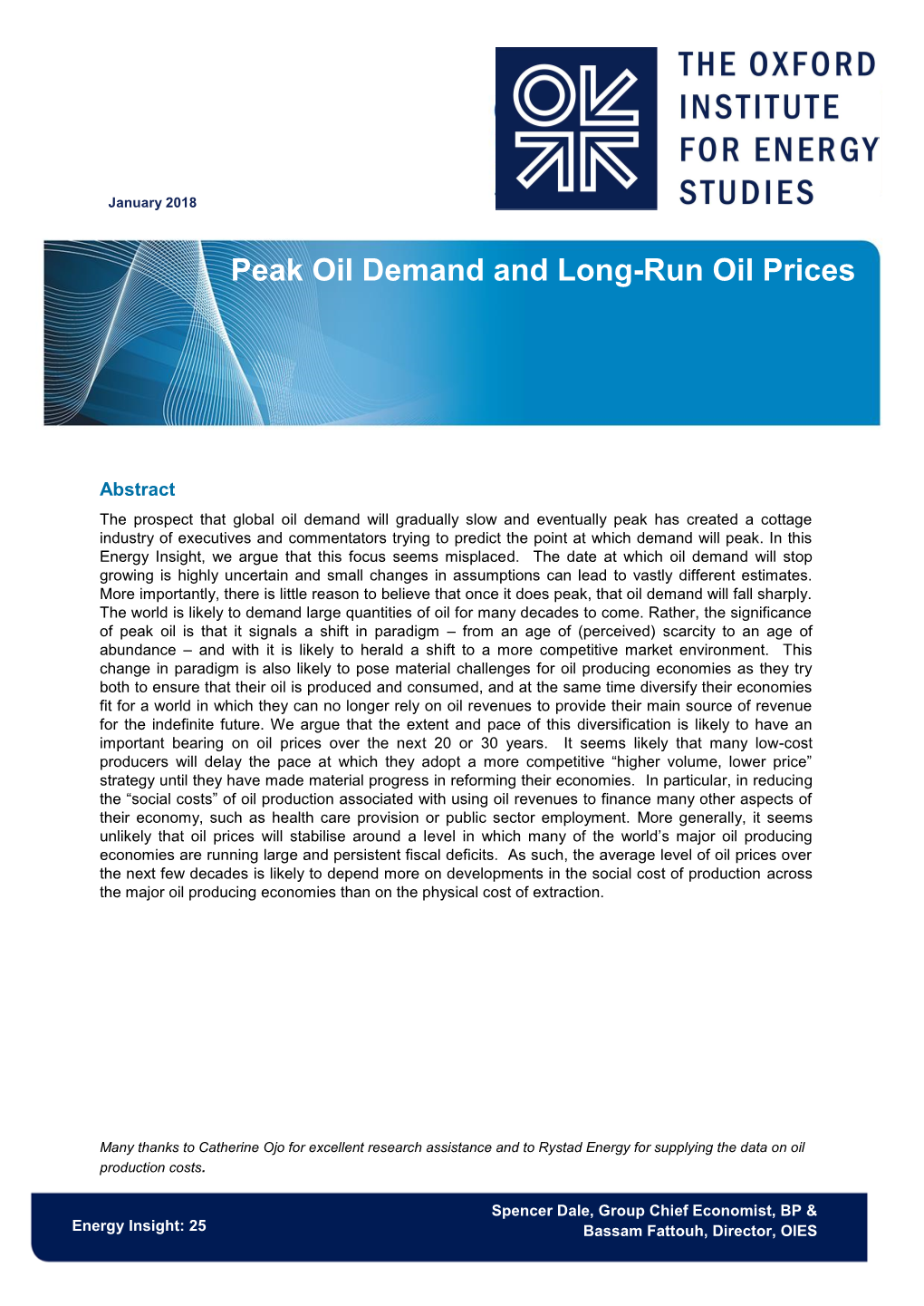 Peak Oil Demand and Long-Run Oil Prices