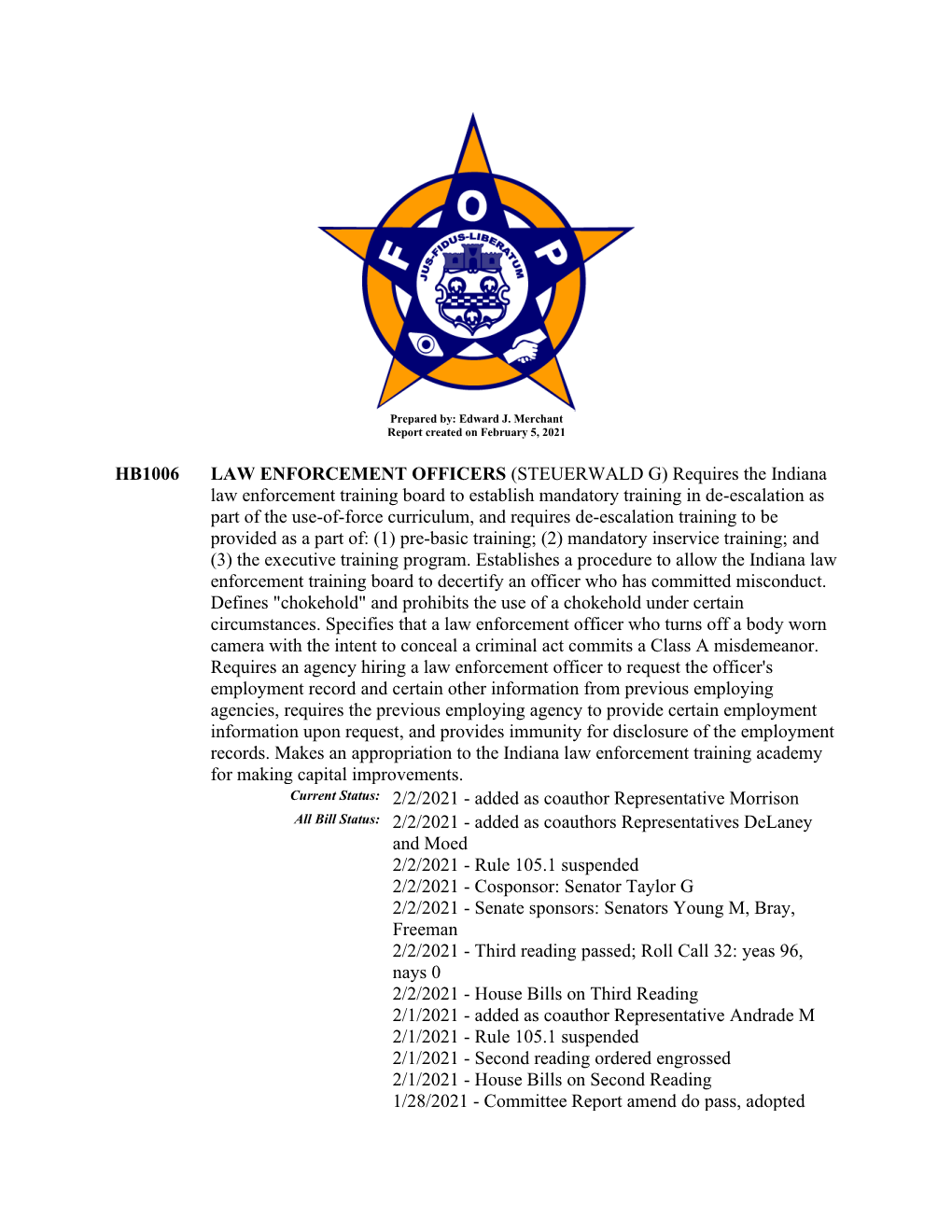 Hb1006 Law Enforcement Officers