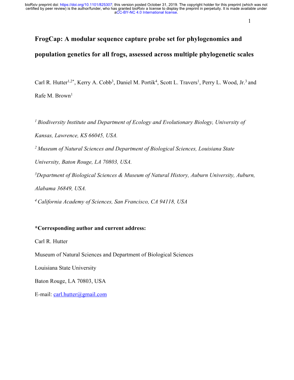 A Modular Sequence Capture Probe Set for Phylogenomics And