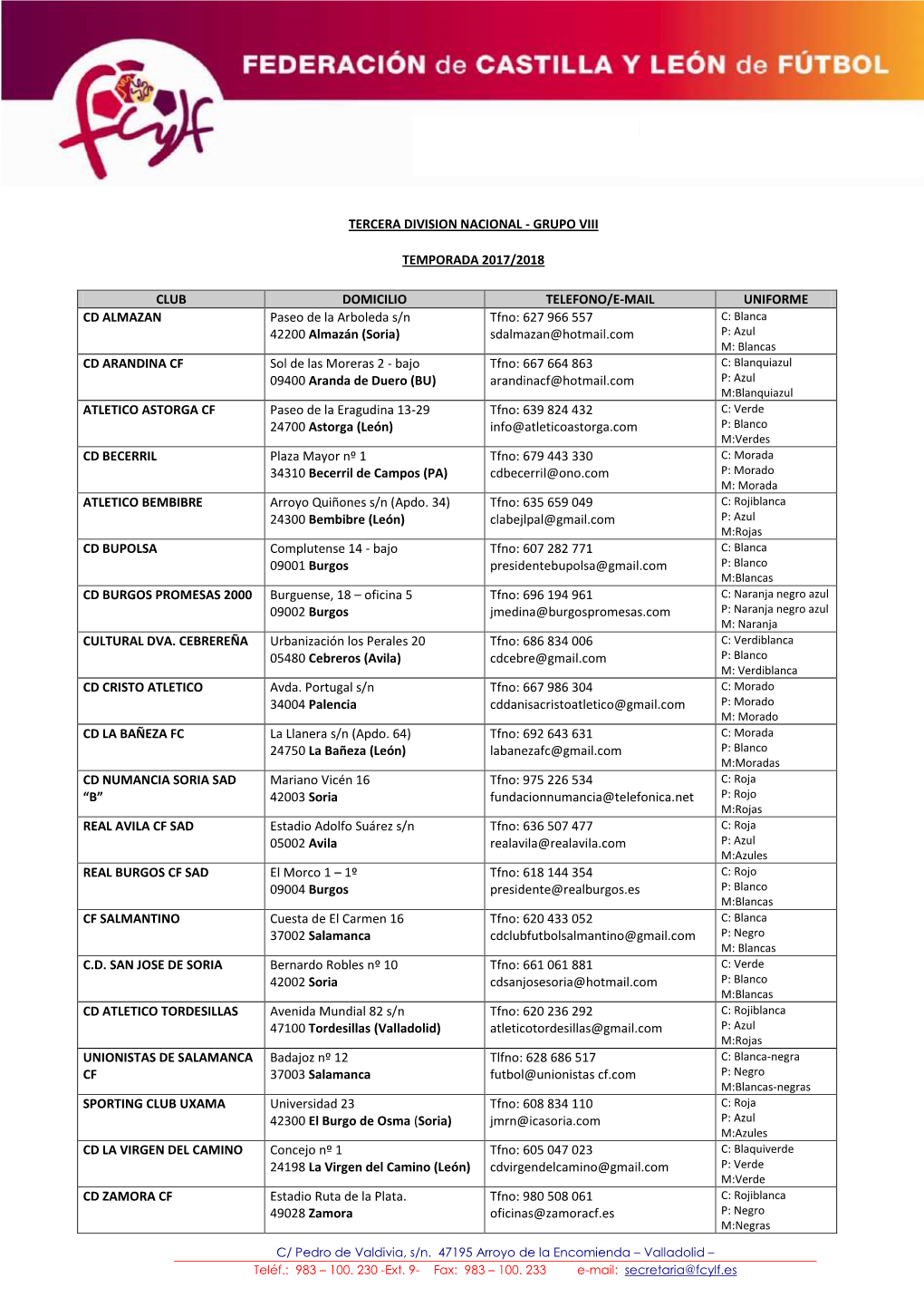 Tercera Division Nacional - Grupo Viii