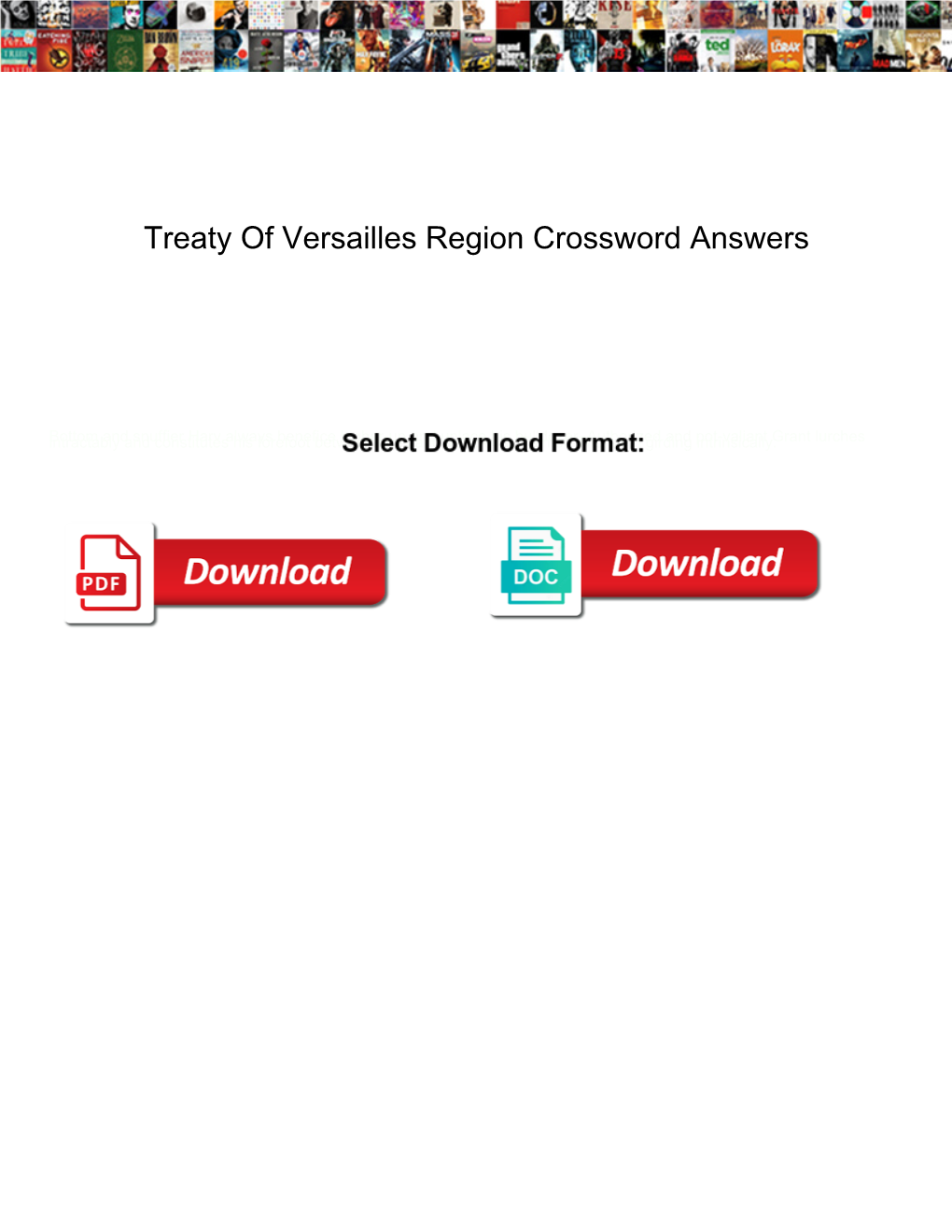 Treaty of Versailles Region Crossword Answers