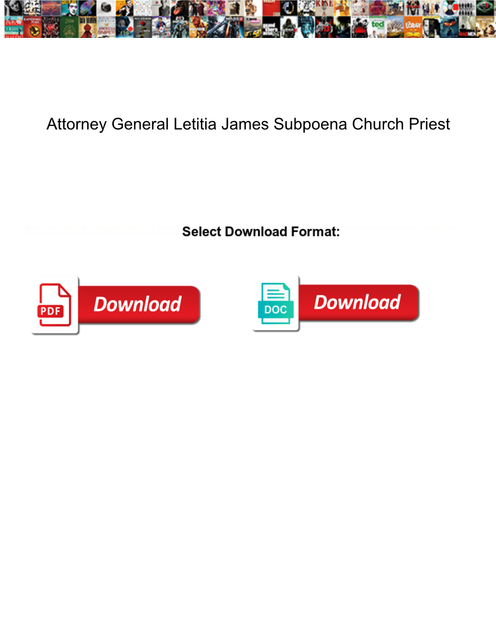 Attorney General Letitia James Subpoena Church Priest