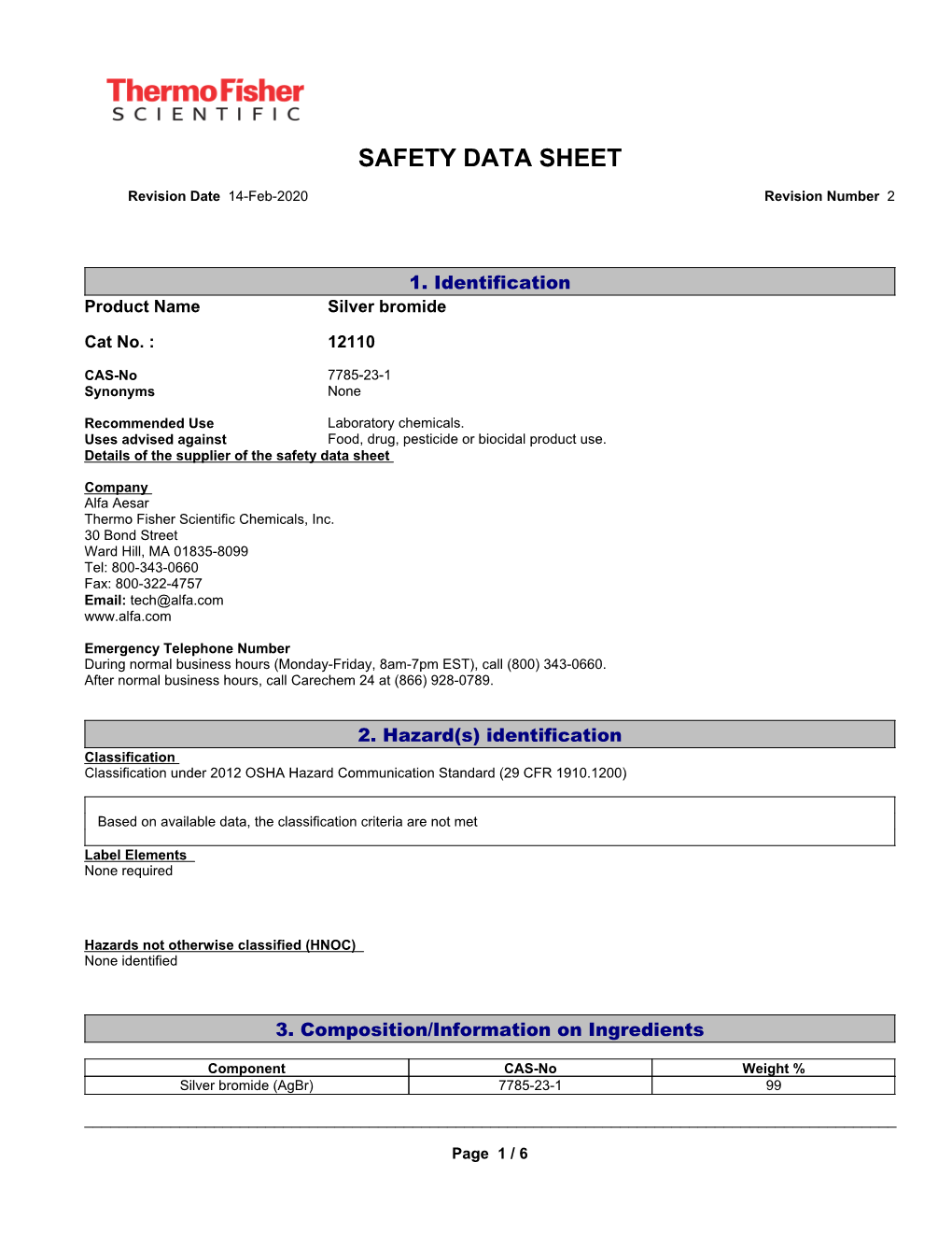 Safety Data Sheet