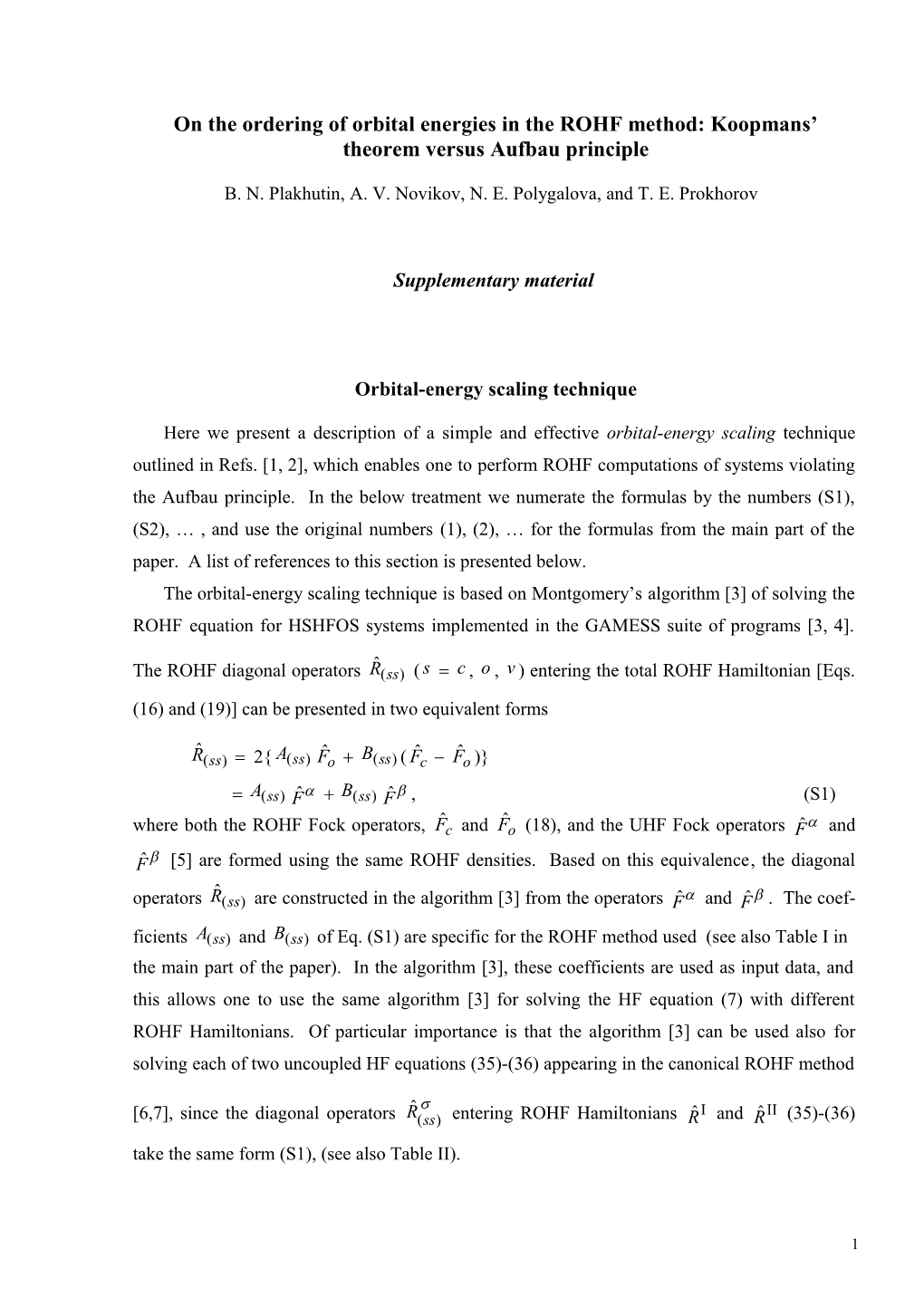 On the Ordering of Orbital Energies in the ROHF Method: Koopmans Theorem Versus Aufbau