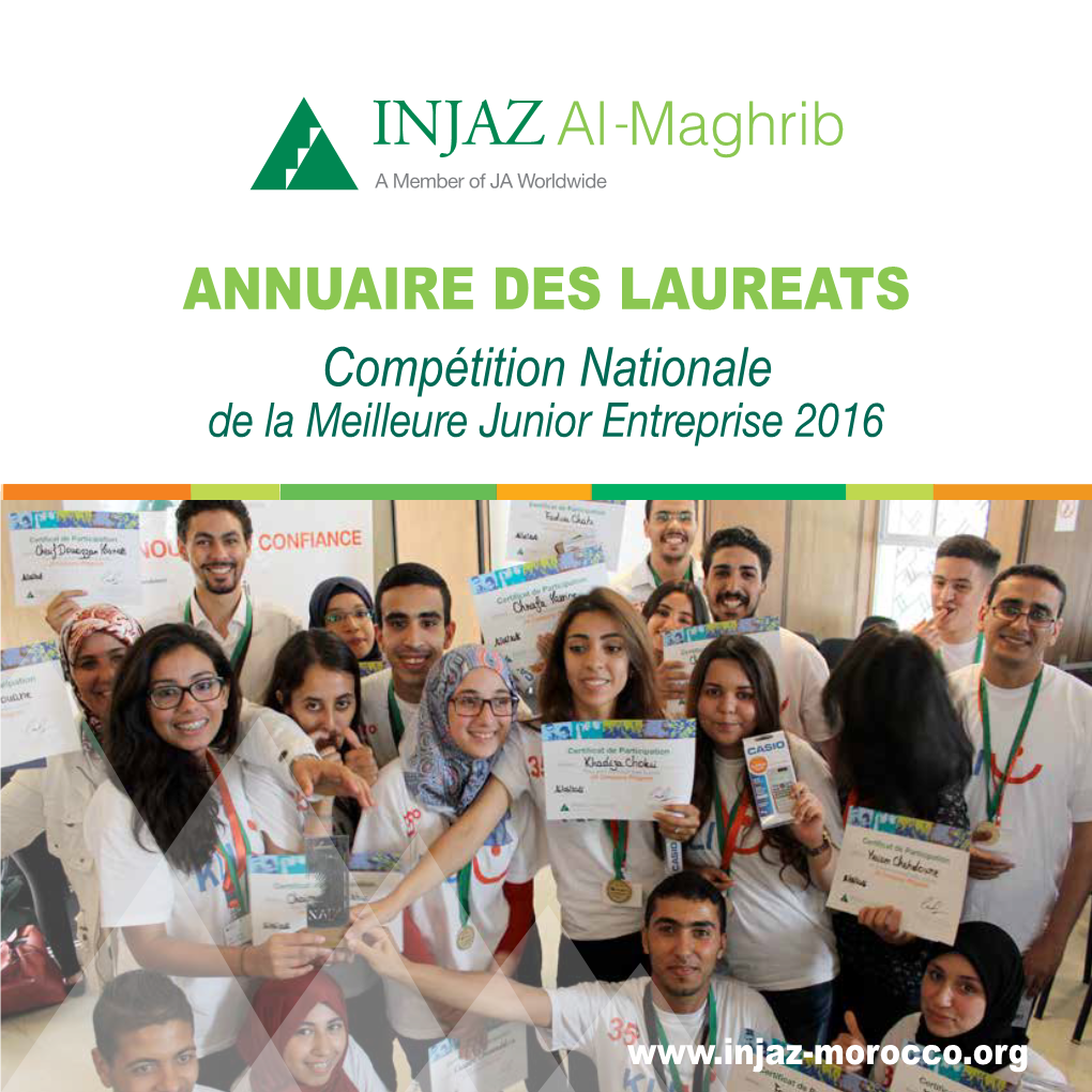 ANNUAIRE DES LAUREATS Compétition Nationale De La Meilleure Junior Entreprise 2016