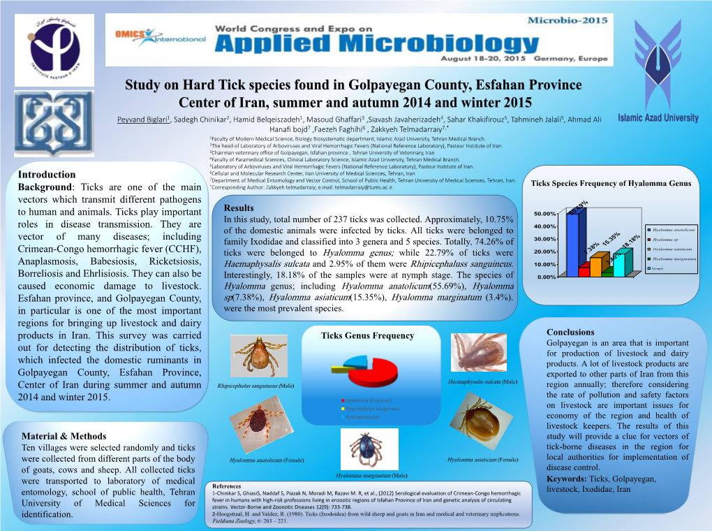 Introduction 7 Department of Medical Entomology and Vector Control, School of Public Health, Tehran University of Medical Sciences, Tehran, Iran