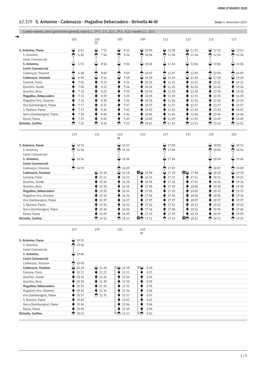 62.329 S. Antonino - Cadenazzo - Magadino Debarcadero - Dirinella Stato: 6