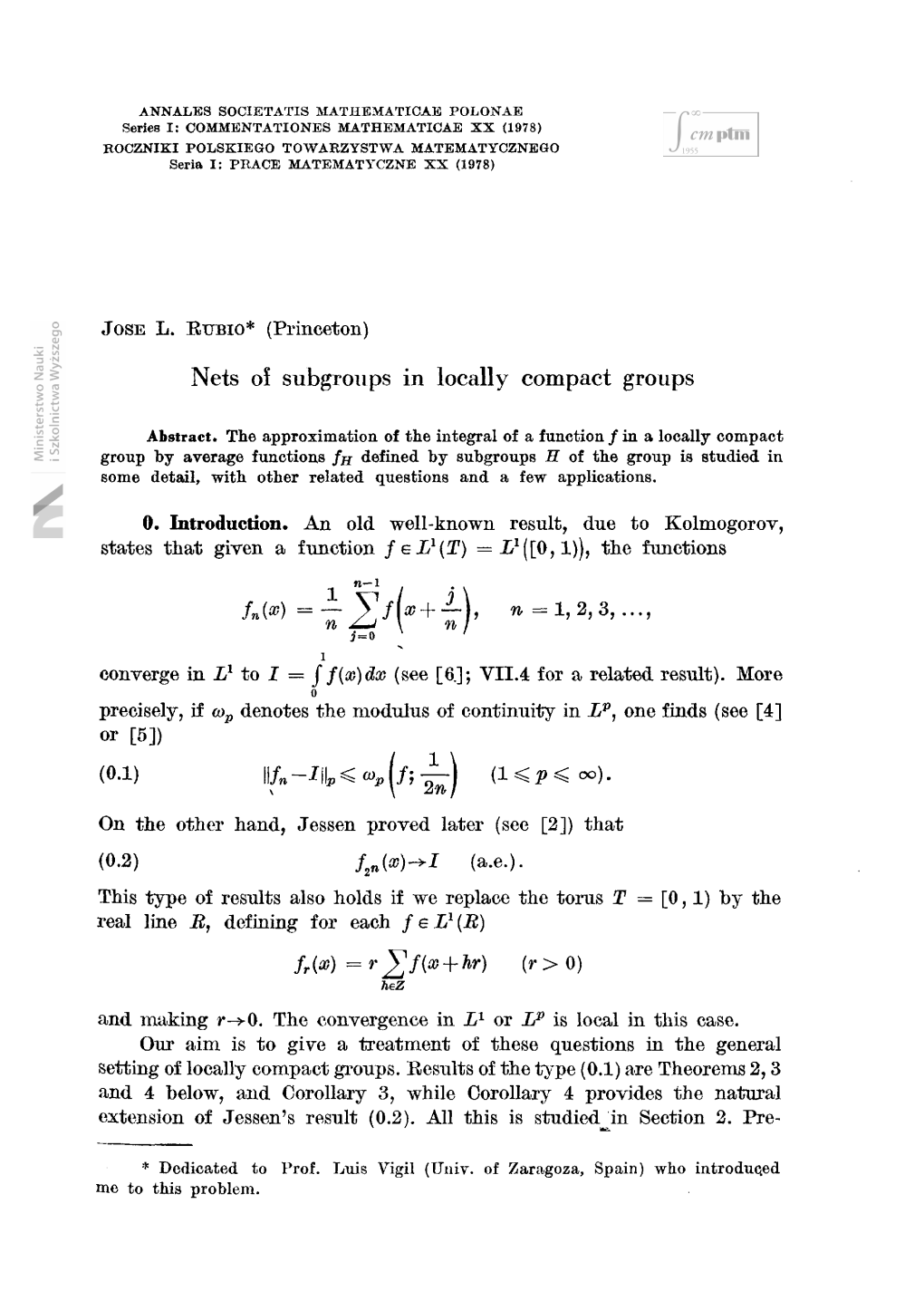 Nets Oо Subgroups in Locally Compact Groups