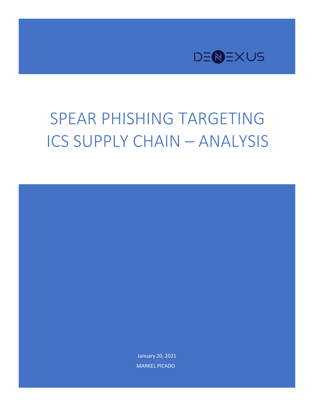 Spear Phishing Targeting Ics Supply Chain – Analysis