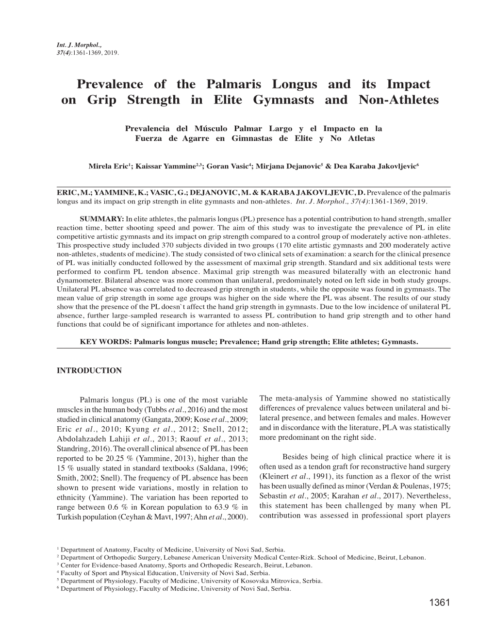 Prevalence of the Palmaris Longus and Its Impact on Grip Strength in Elite Gymnasts and Non-Athletes