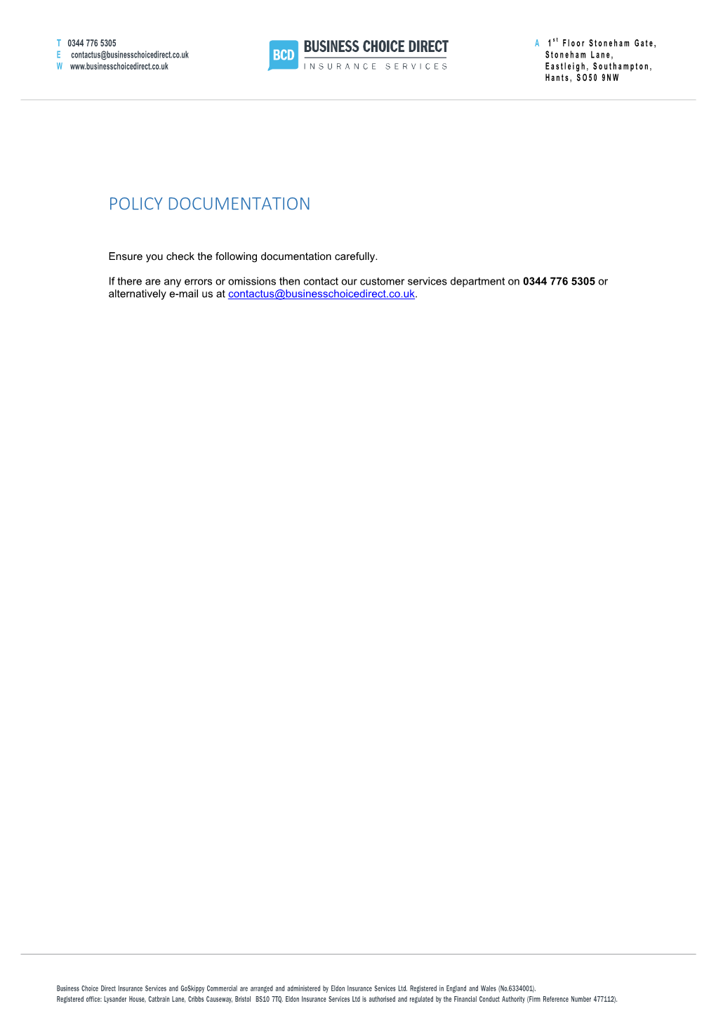 Policy Documentation