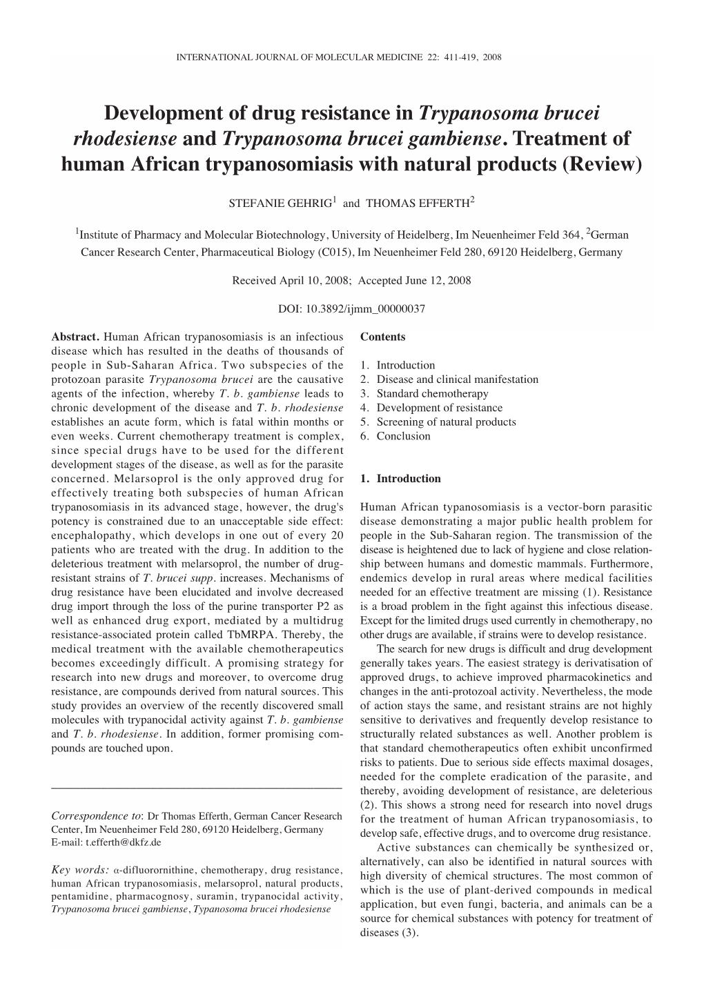 Development of Drug Resistance in Trypanosoma Brucei Rhodesiense and Trypanosoma Brucei Gambiense