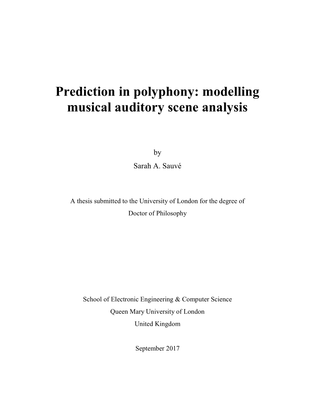 Prediction in Polyphony: Modelling Musical Auditory Scene Analysis