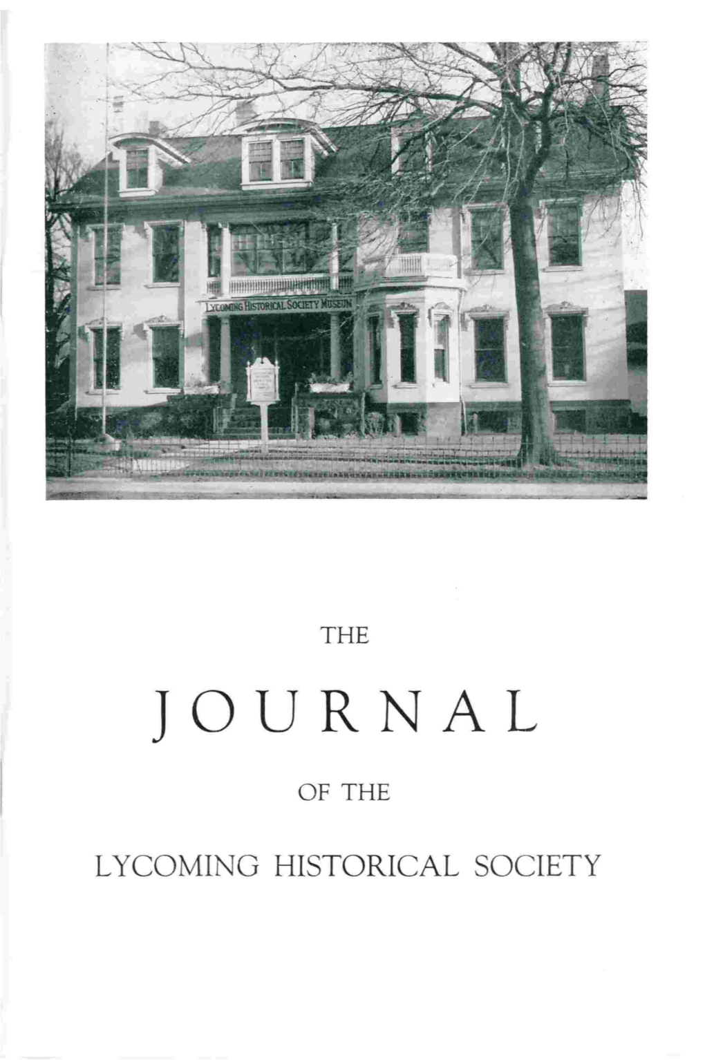 Journal of the Lycoming County Historical Society, October 1957