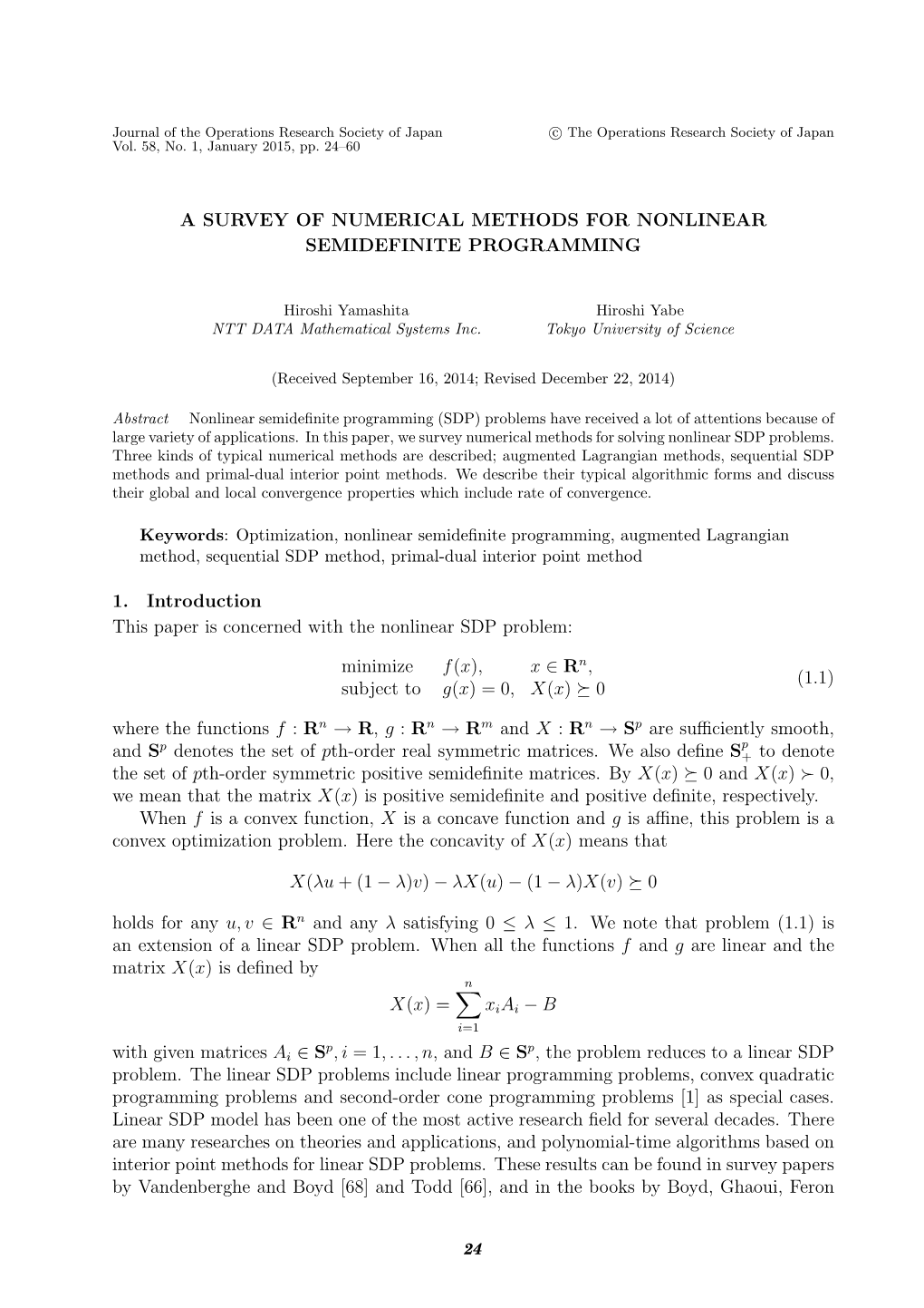 A Survey of Numerical Methods for Nonlinear Semidefinite Programming