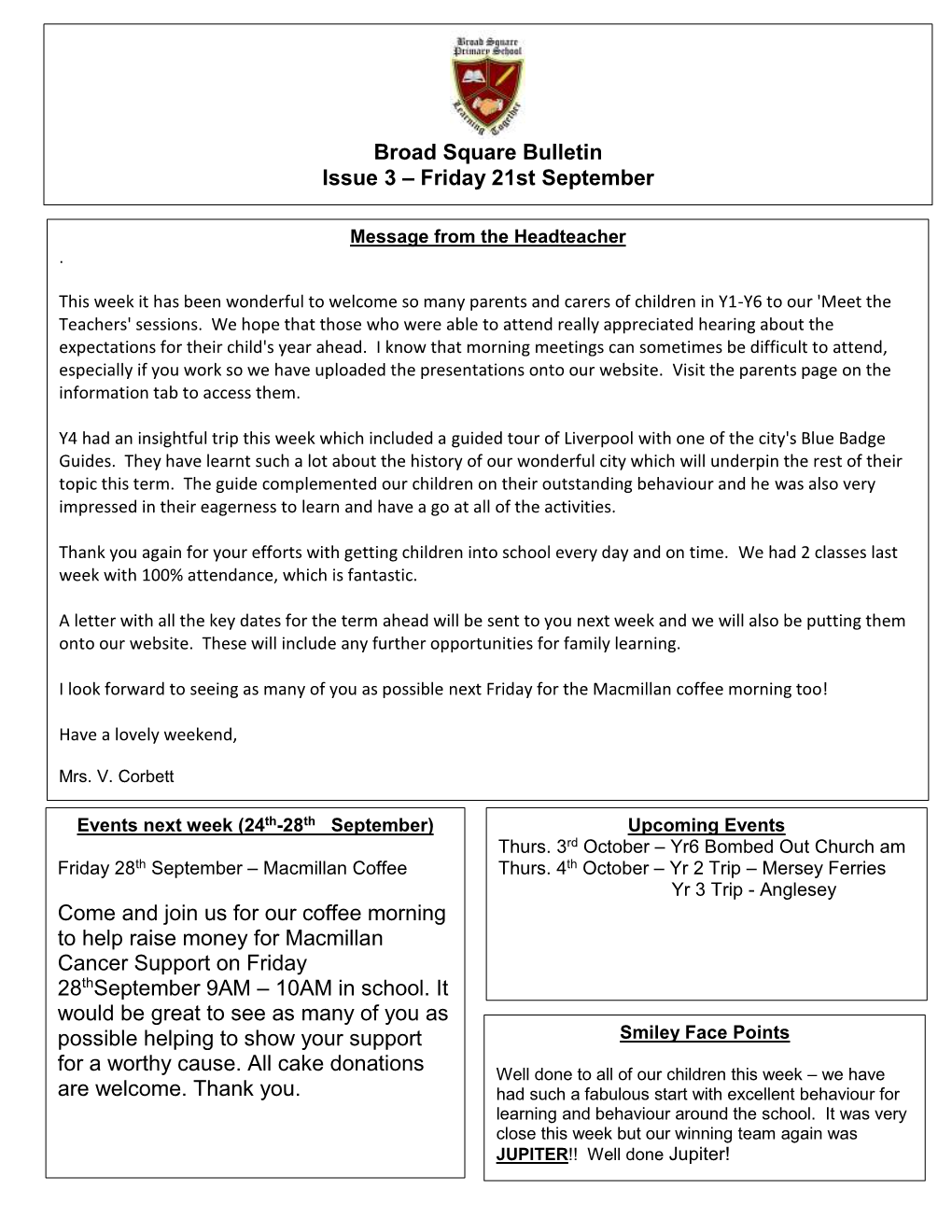 Broad Square Bulletin Issue 3 – Friday 21St September