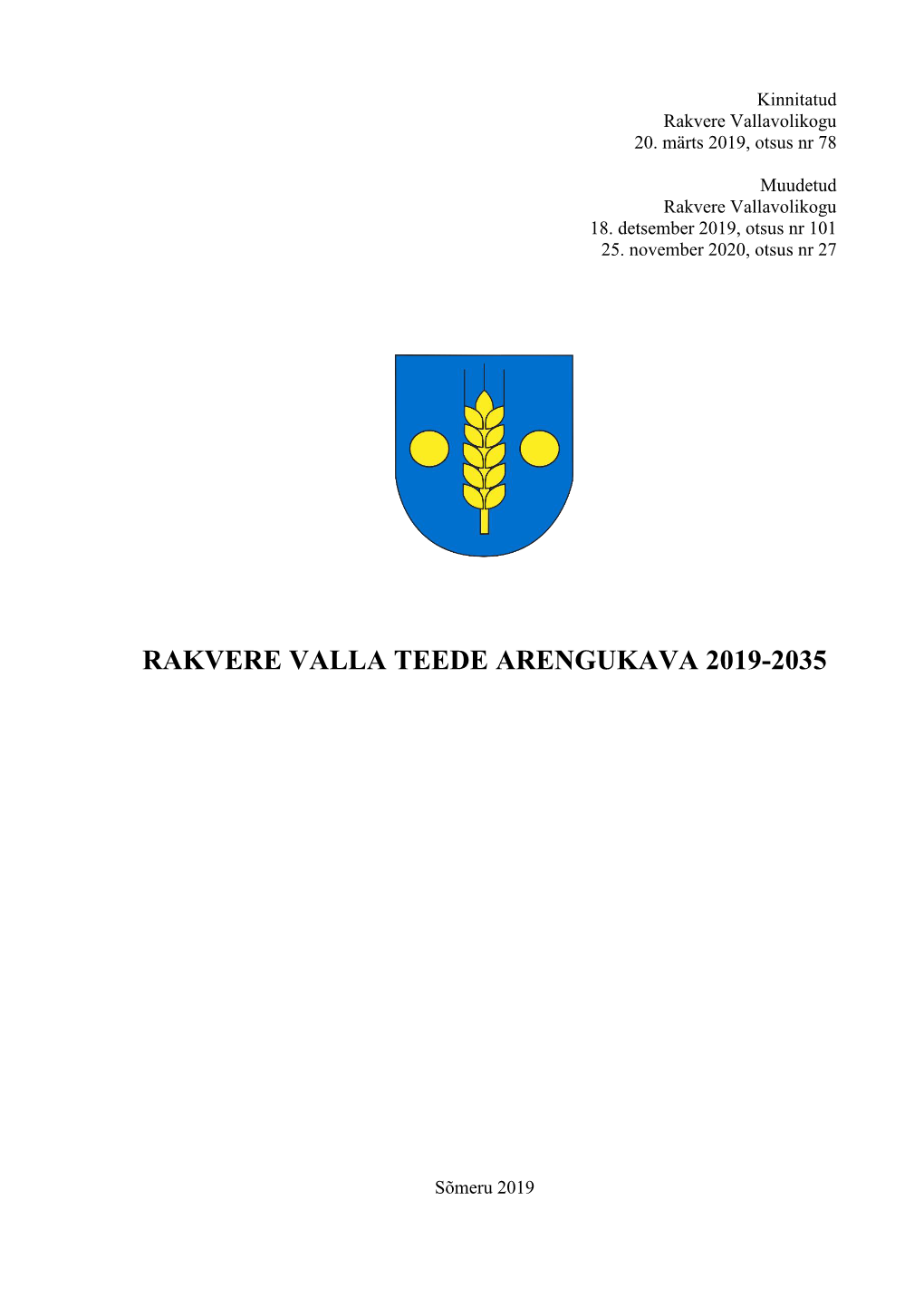 Rakvere Valla Teede Arengukava 2019-2035