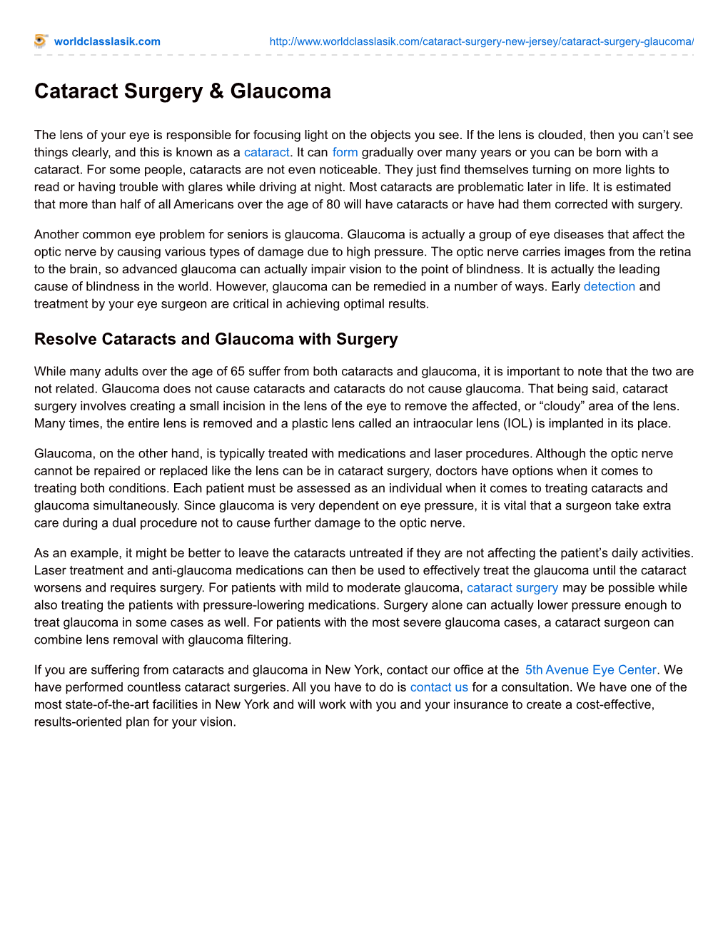 Cataract Surgery & Glaucoma