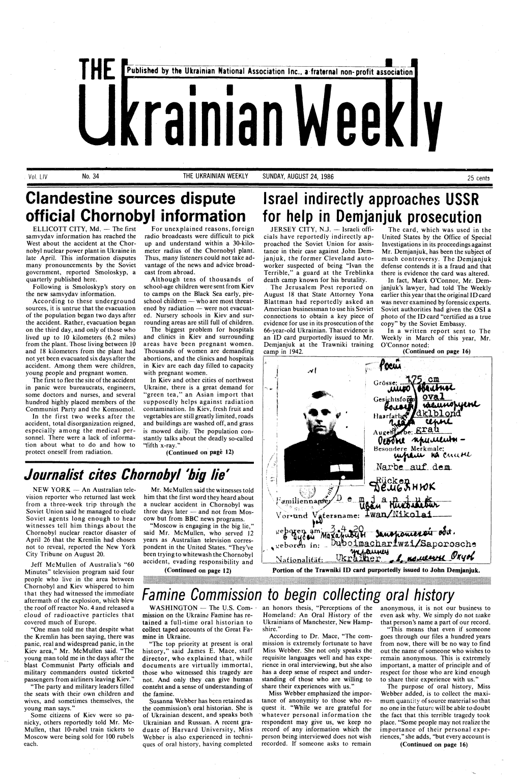 The Ukrainian Weekly 1986