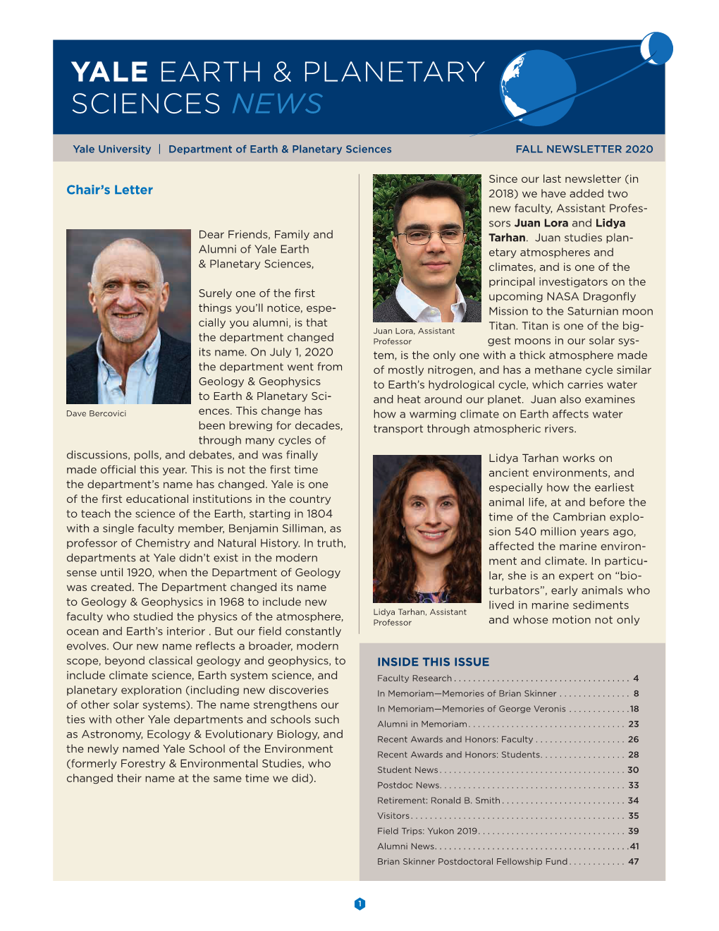 Yale Earth & Planetary Sciences News