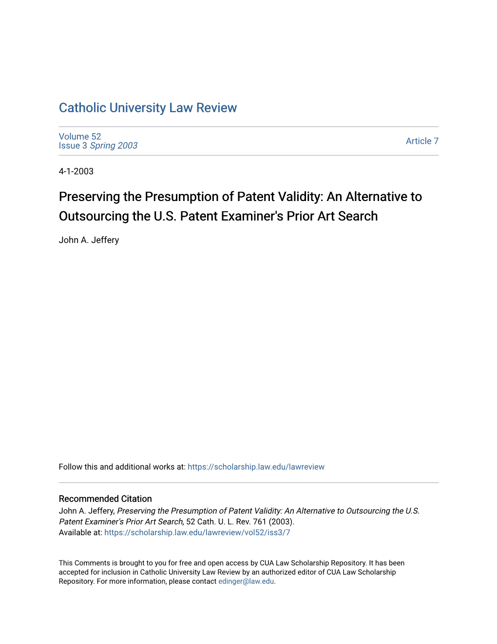 An Alternative to Outsourcing the U.S. Patent Examiner's Prior Art Search