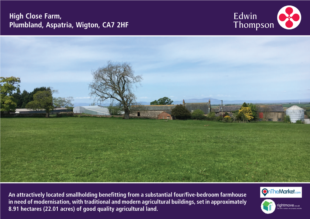 High Close Farm, Plumbland, Aspatria, Wigton, CA7 2HF