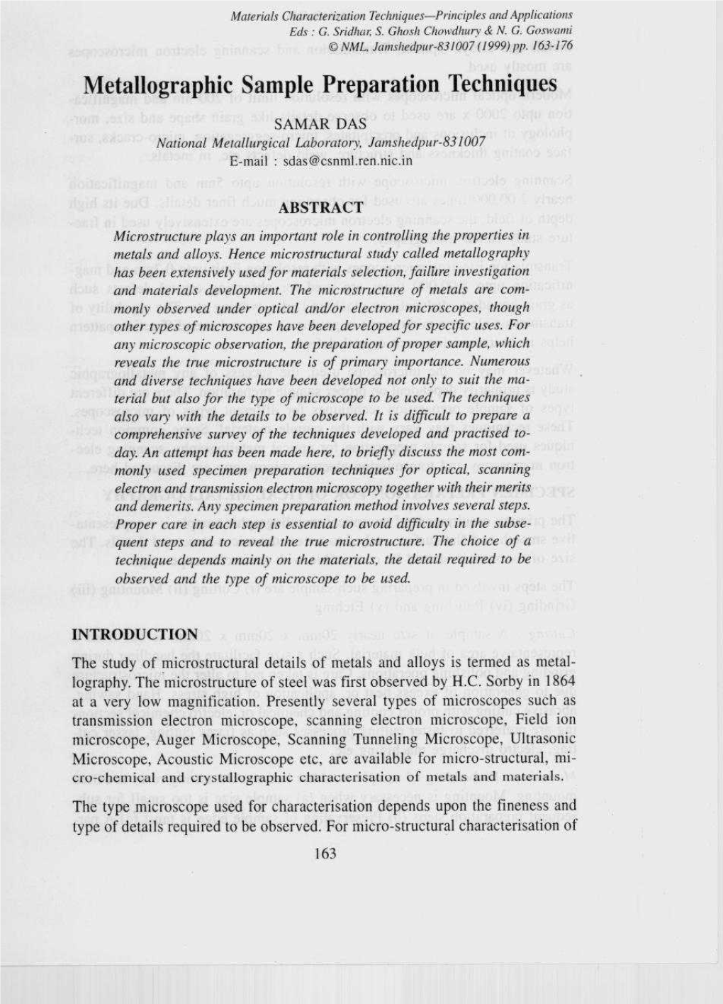 Metallographic Sample Preparation Techniques