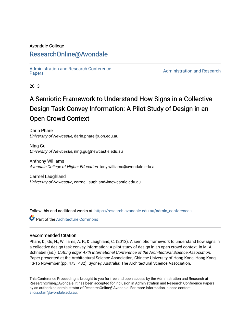 A Semiotic Framework to Understand How Signs in a Collective Design Task Convey Information: a Pilot Study of Design in an Open Crowd Context