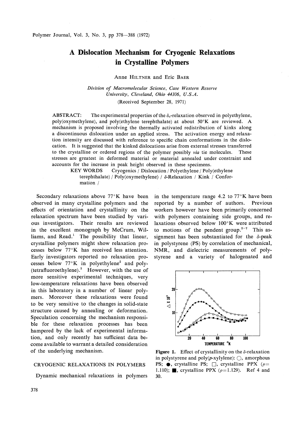 A Dislocation Mechanism for Cryogenic Relaxations in Crystalline Polymers