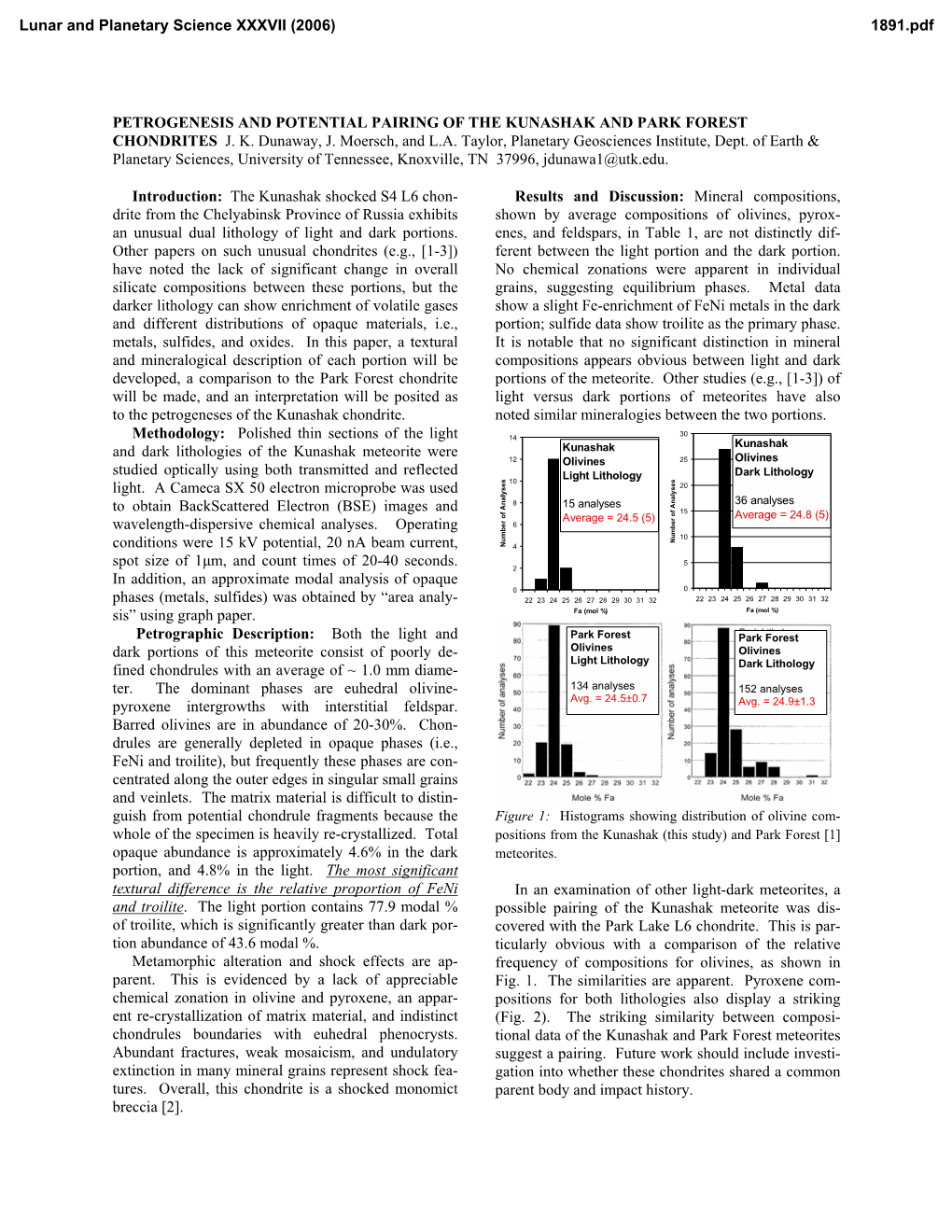 Petrogenesis and Potential Pairing of the Kunashak and Park Forest Chondrites J