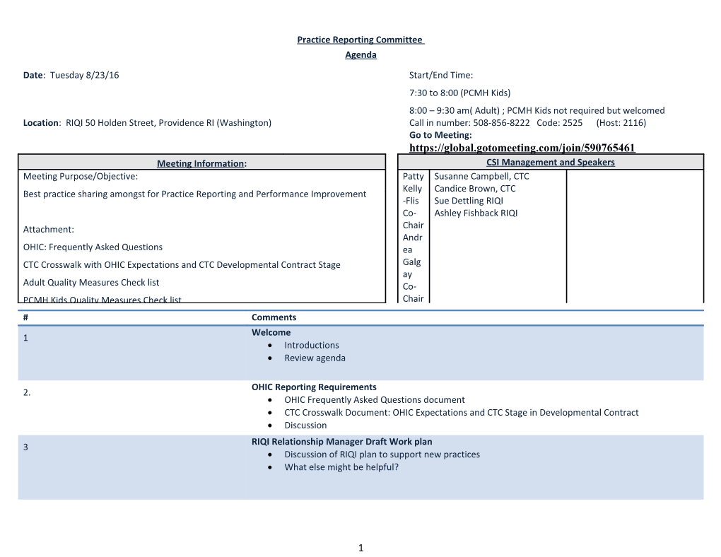 Practice Reporting Committee