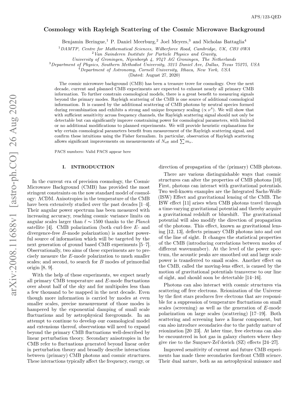 Arxiv:2008.11688V1 [Astro-Ph.CO] 26 Aug 2020