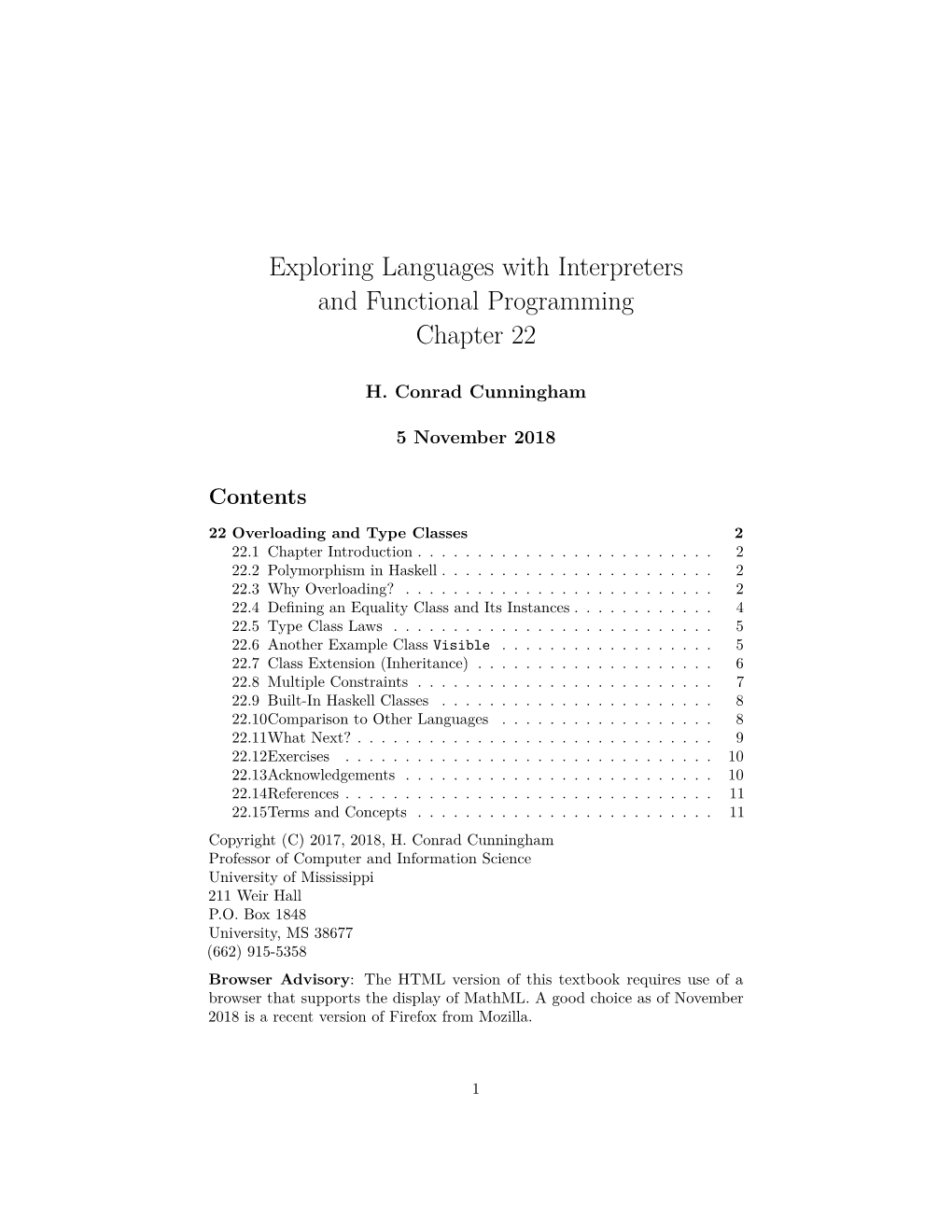 Exploring Languages with Interpreters and Functional Programming Chapter 22