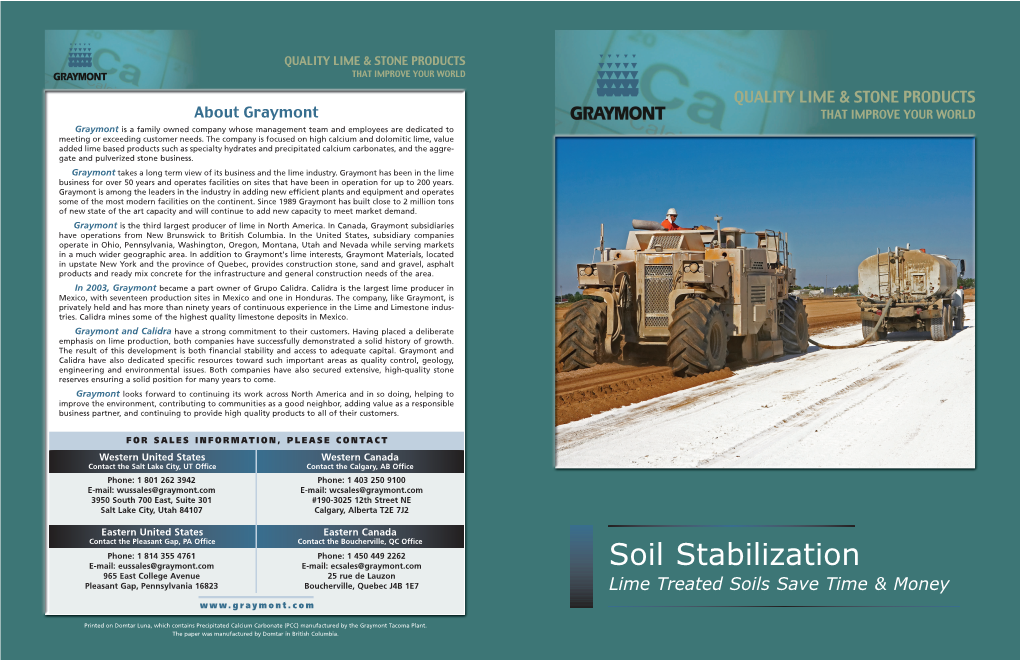 Soil Stabilization | Lime Treated Soils Save Time & Money