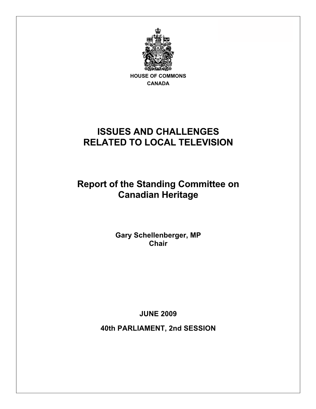 Issues and Challenges Related to Local Television