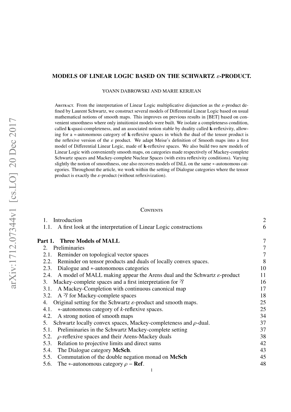 Models of Linear Logic Based on the Schwartz $\Varepsilon $-Product