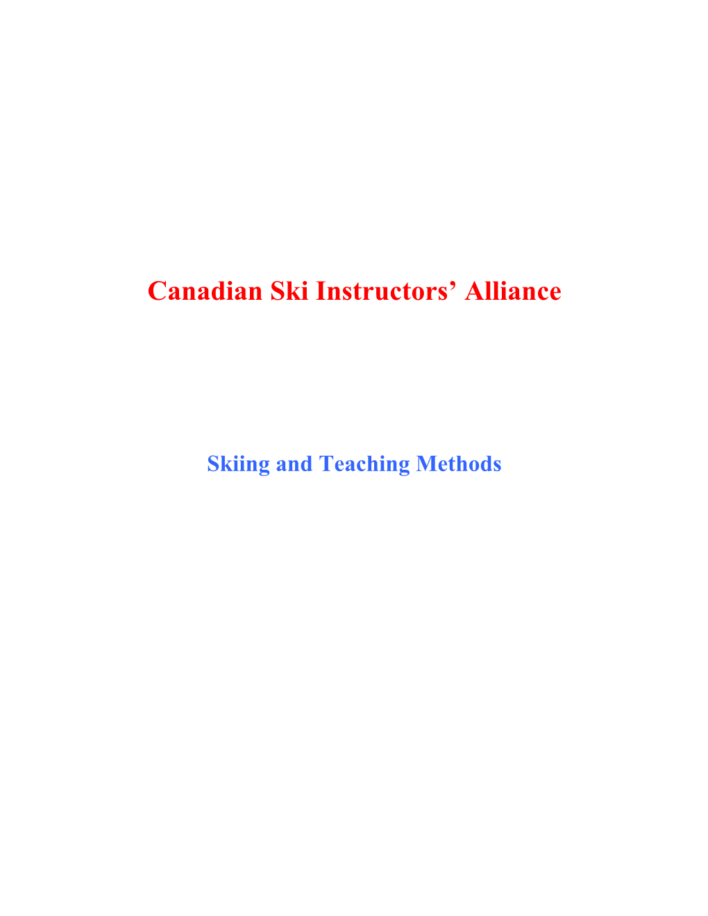 Canadian Ski Instructors' Alliance