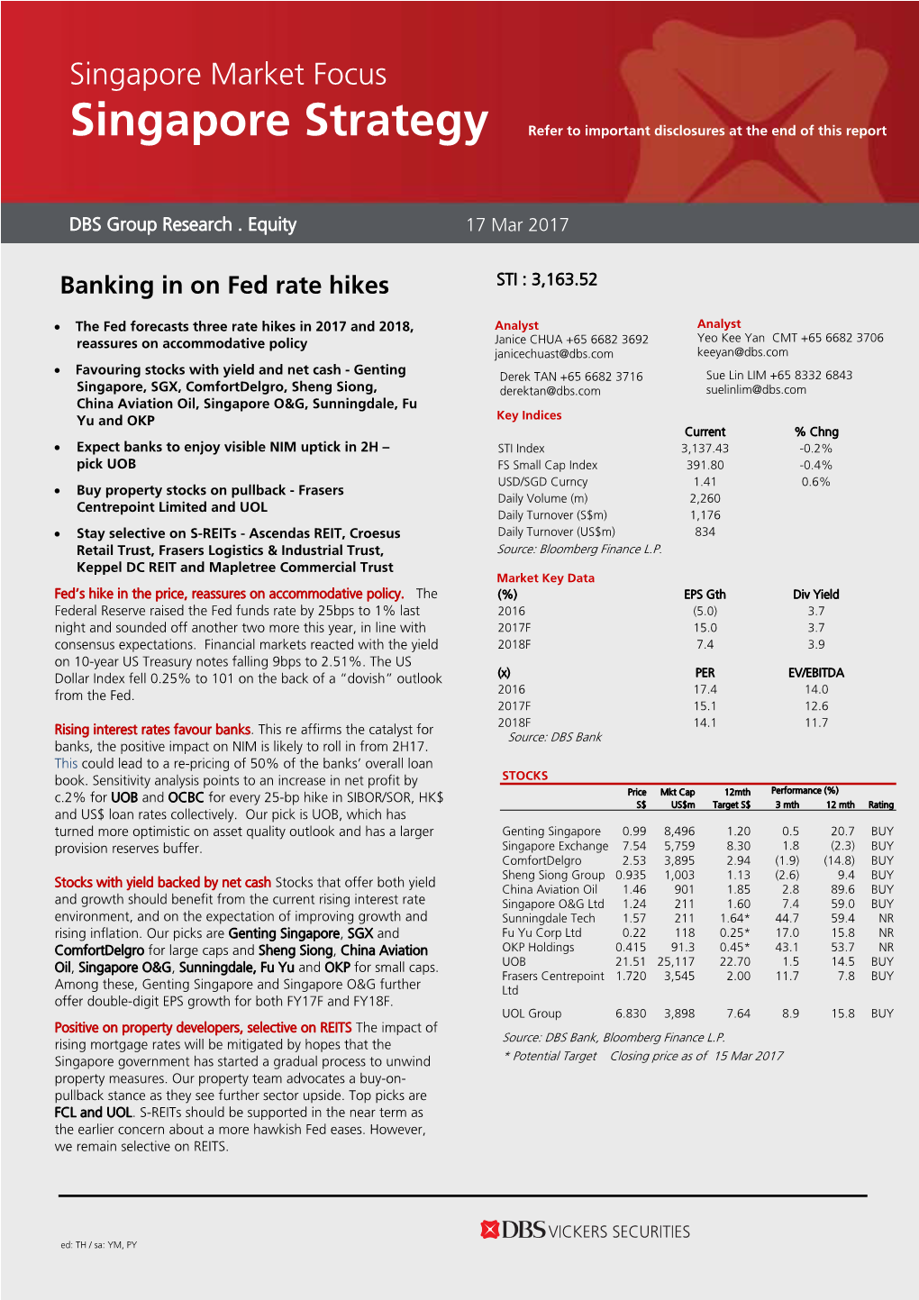 DBS Bank Banks, the Positive Impact on NIM Is Likely to Roll in from 2H17